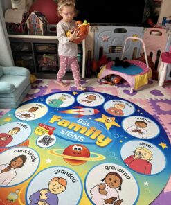 Circular BSL Playmat: FAMILY SIGNS
